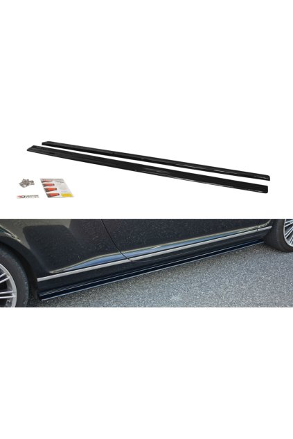 Maxton Design difuzory pod boční prahy pro Bentley Continental GT Mk1, černý lesklý plast ABS, r.v. 2009-2012