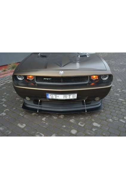 Maxton Design hybridní spoiler předního nárazníku ver.1 pro Dodge Challenger Mk3, černý lesklý plast ABS