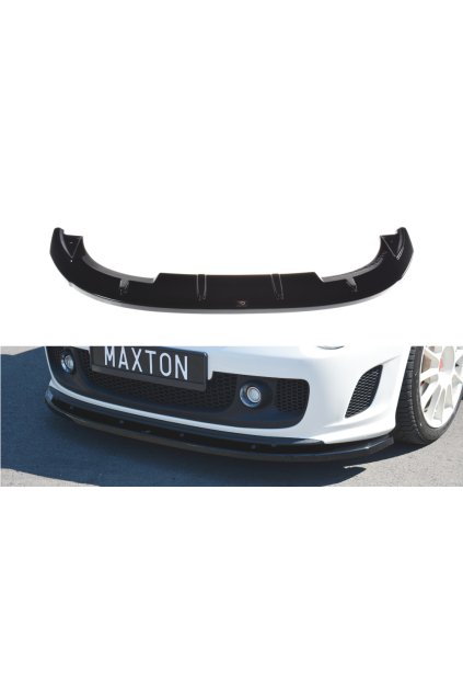 Maxton Design spoiler pod přední nárazník ver.2 pro Fiat 500/595/695 Abarth Mk1, černý lesklý plast ABS