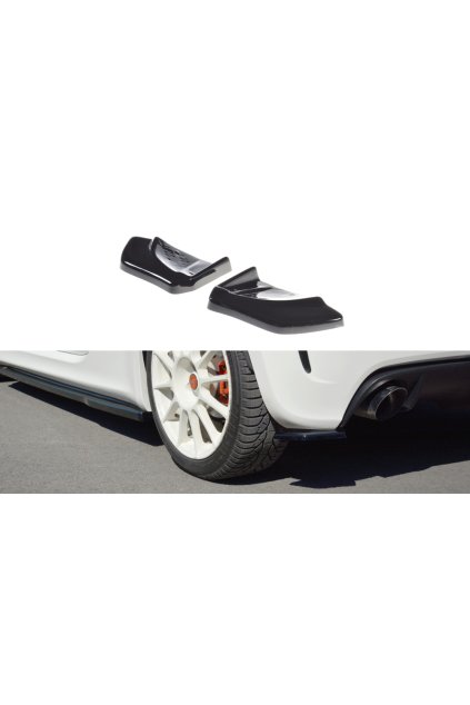 Maxton Design boční difuzory pod zadní nárazník pro Fiat 500/595/695 Abarth Mk1, černý lesklý plast ABS