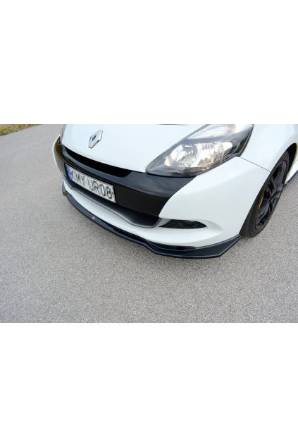 Maxton Design spoiler pod přední nárazník ver.1 pro Renault Clio RS Mk3 FL, černý lesklý plast ABS