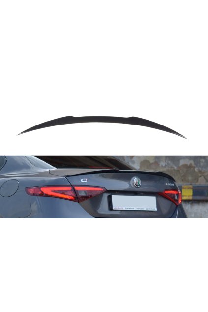 Maxton Design prodloužení spoileru pro Alfa Romeo Giulia Veloce, černý lesklý plast ABS, Sport / Quadrifoglio
