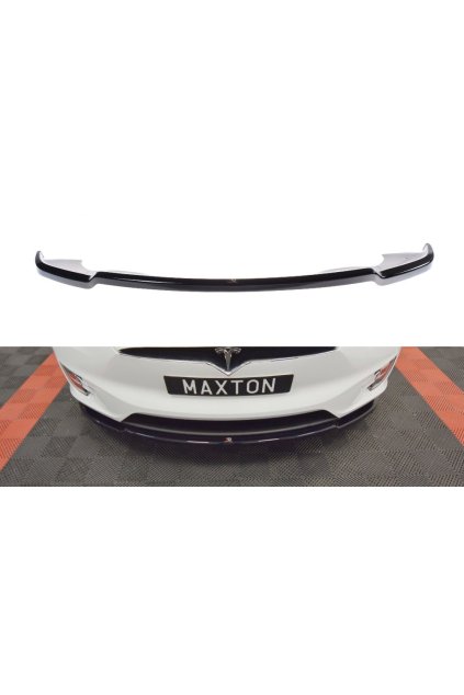 Maxton Design spoiler pod přední nárazník ver.1 pro Tesla Model X Mk1, černý lesklý plast ABS