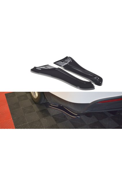 Maxton Design boční difuzory pod zadní nárazník ver.1 pro Tesla Model X Mk1, černý lesklý plast ABS