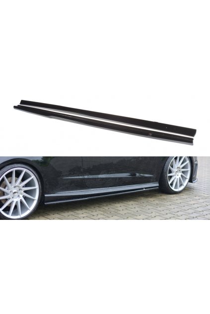 Maxton Design difuzory pod boční prahy pro Audi A3, S3 8V, 8V FL, plast ABS bez povrchové úpravy, Hatchback