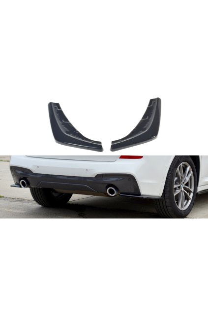 Maxton Design boční difuzory pod zadní nárazník pro BMW X3 G01, černý lesklý plast ABS, M-Pack (M40d)