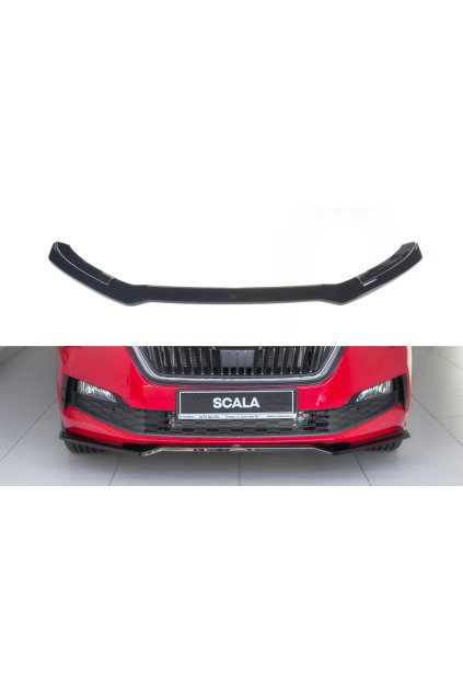 Maxton Design spoiler pod přední nárazník ver.2 pro Škoda Scala, černý lesklý plast ABS