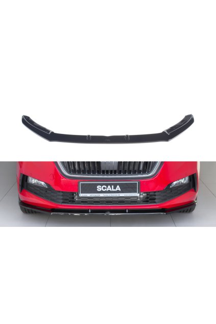 Maxton Design spoiler pod přední nárazník ver.1 pro Škoda Scala, černý lesklý plast ABS