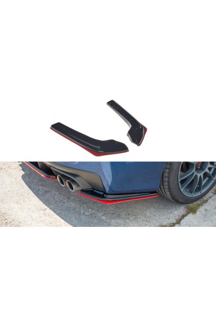 Maxton Design boční difuzory pod zadní nárazník ver.2 pro Subaru Impreza Mk4, plast ABS bez povrchové úpravy, s červenou linkou
