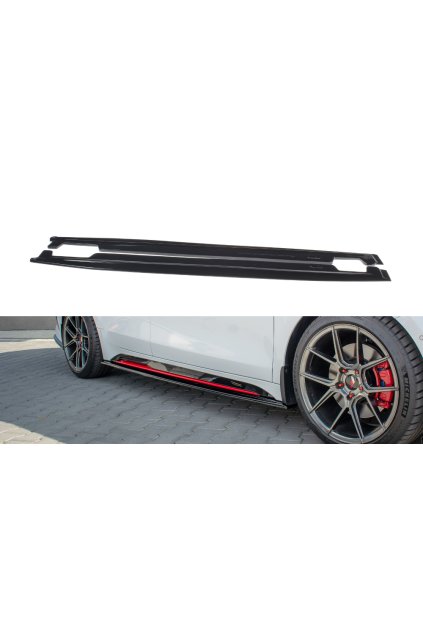 Maxton Design difuzory pod boční prahy pro Kia Cee'd Mk 3/ProCeed GT, černý lesklý plast ABS