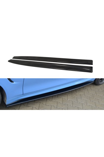 Maxton Design difuzory pod boční prahy ver.1 pro BMW M4 F82, carbon-Look