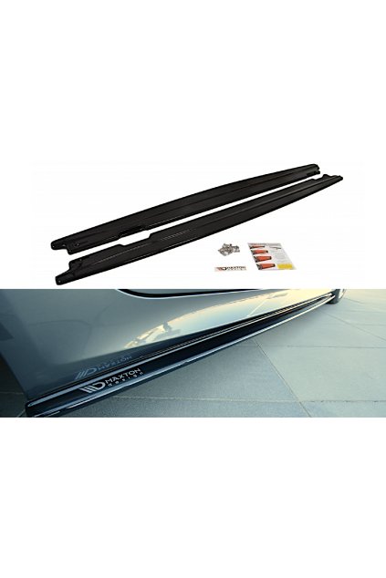 Maxton Design difuzory pod boční prahy pro BMW řada 5 E60, E61, černý lesklý plast ABS, M-Pack