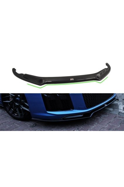 Maxton Design spoiler pod přední nárazník ver.2 pro Audi R8 Mk2, černý lesklý plast ABS