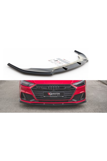 Maxton Design spoiler pod přední nárazník ver.2 pro Audi A7 C8 S-Line, černý lesklý plast ABS