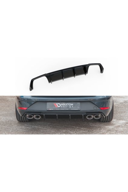 Maxton Design vložka zadního nárazníku ver.3 pro Seat Leon Cupra Mk3 Facelift, černý lesklý plast ABS