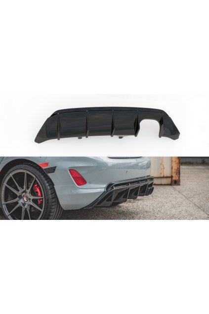 Maxton Design vložka zadního nárazníku ver.2 pro Ford Fiesta ST Mk8, černý lesklý plast ABS