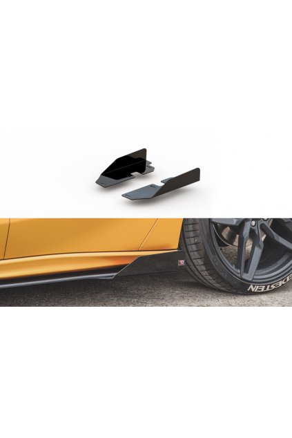 Maxton Design křidélka bočních difuzorů pro Ford Focus ST Mk4, černý lesklý plast ABS