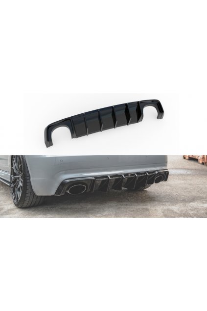 Maxton Design vložka zadního nárazníku pro Audi RS3 8V, černý lesklý plast ABS