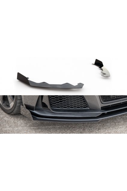 Maxton Design rohové spoilery pod přední nárazník pro Audi RS3 8V, černý lesklý plast ABS