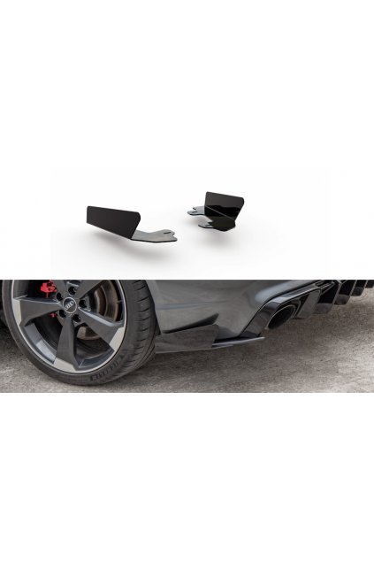 Maxton Design křidélka bočních difuzorů zad. nárazníku pro Audi RS3 8V, černý lesklý plast ABS