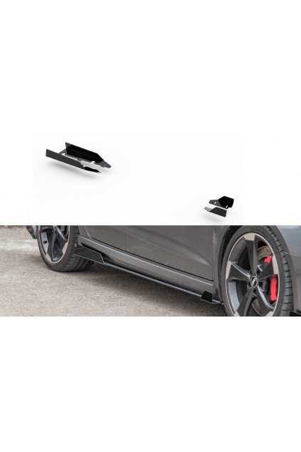 Maxton Design křidélka bočních difuzorů pro Audi RS3 8V, černý lesklý plast ABS