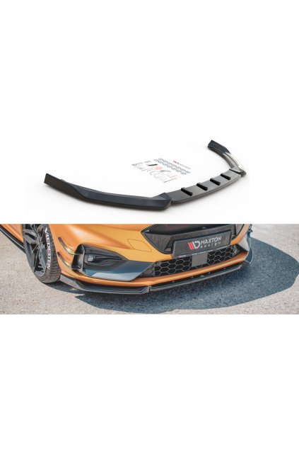 Maxton Design spoiler pod přední nárazník ver.7 pro Ford Focus, Focus ST Mk4, černý lesklý plast ABS