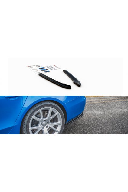 Maxton Design boční difuzory pod zadní nárazník pro Audi A4 B8, plast ABS bez povrchové úpravy, S-Line Sedan