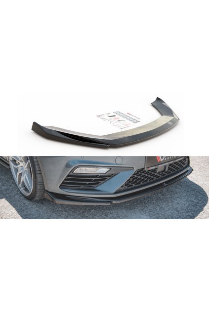Maxton Design spoiler pod přední nárazník ver.5 pro Seat Leon Cupra Mk3 Facelift, carbon-Look