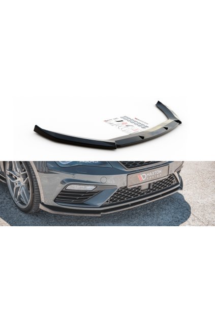 Maxton Design spoiler pod přední nárazník ver.6 pro Seat Leon Cupra Mk3 Facelift, carbon-Look