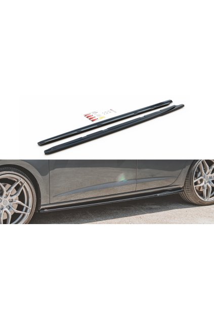 Maxton Design difuzory pod boční prahy ver.5 pro Seat Leon Cupra Mk3 Facelift, carbon-Look