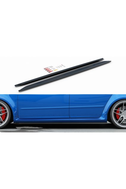 Maxton Design difuzory pod boční prahy pro Audi RS4 B7, carbon-Look