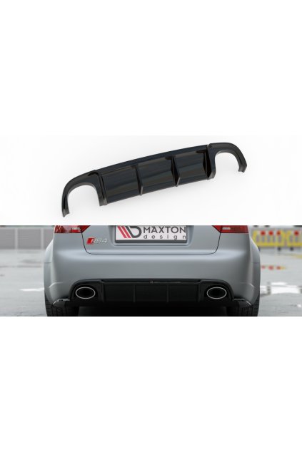 Maxton Design vložka zadního nárazníku pro Audi RS4 B7, černý lesklý plast ABS