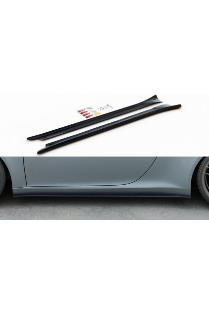 Maxton Design difuzory pod boční prahy pro Porsche 911 991, carbon-Look