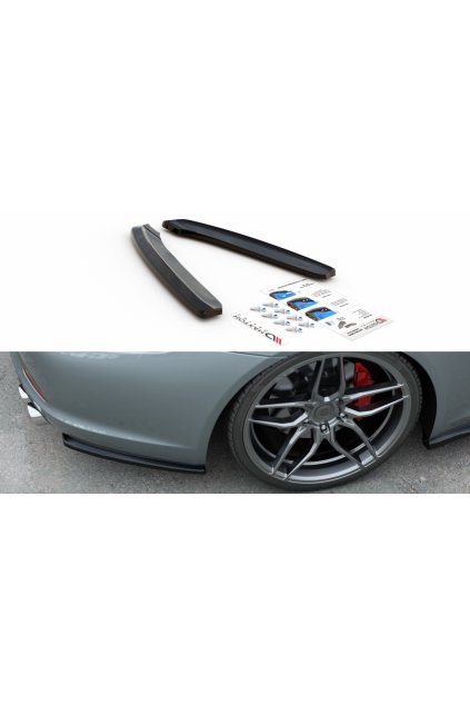 Maxton Design boční difuzory pod zadní nárazník pro Porsche 911 991, carbon-Look