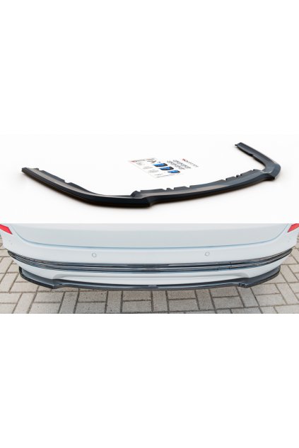 Maxton Design středový spoiler zadního nárazníku pro Ford Mondeo Mk5 Facelift, černý lesklý plast ABS