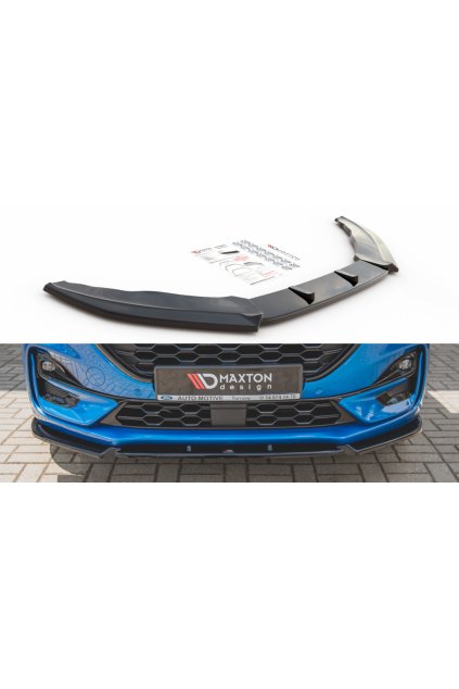 Maxton Design spoiler pod přední nárazník pro Ford Puma ST-Line, černý lesklý plast ABS