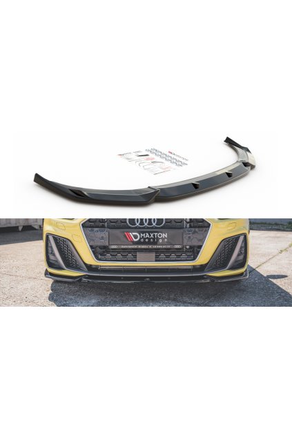Maxton Design spoiler pod přední nárazník ver.3 pro Audi A1 GB, černý lesklý plast ABS