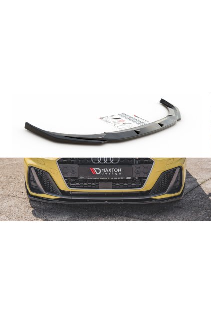Maxton Design spoiler pod přední nárazník ver.2 pro Audi A1 GB, černý lesklý plast ABS