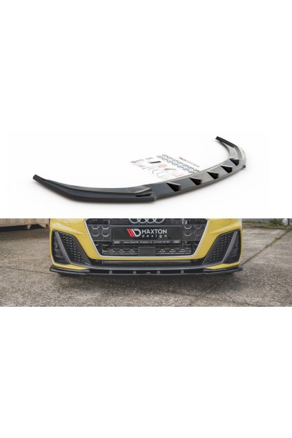 Maxton Design spoiler pod přední nárazník ver.1 pro Audi A1 GB, černý lesklý plast ABS