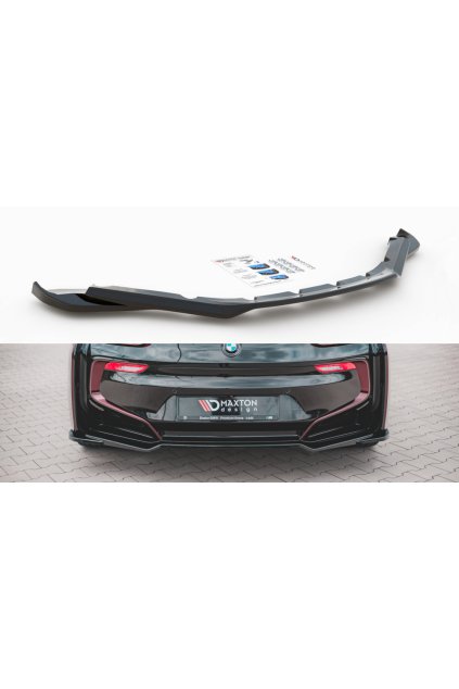 Maxton Design středový spoiler zadního nárazníku pro BMW i8, černý lesklý plast ABS