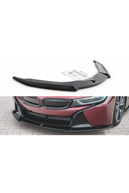 Maxton Design spoiler pod přední nárazník pro BMW i8, černý lesklý plast ABS