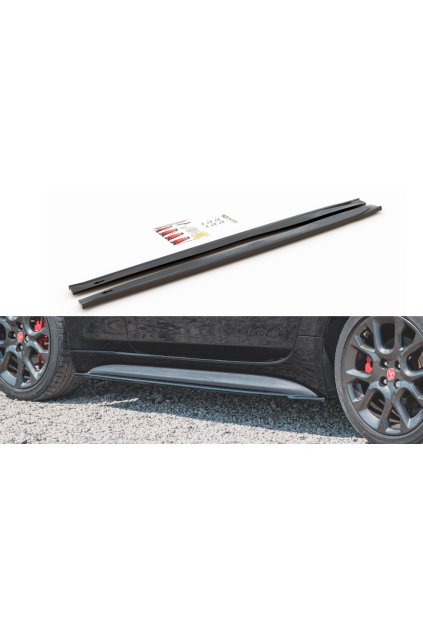 Maxton Design difuzory pod boční prahy pro Fiat 124 Spider Abarth, carbon-Look