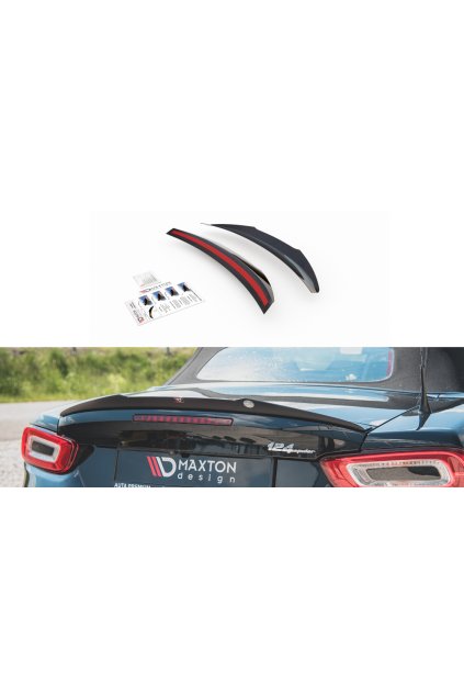 Maxton Design prodloužení spoileru pro Fiat 124 Spider Abarth, černý lesklý plast ABS