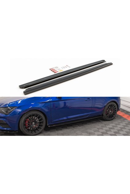 Maxton Design difuzory pod boční prahy pro Seat Leon Cupra Mk3 Facelift, carbon-Look