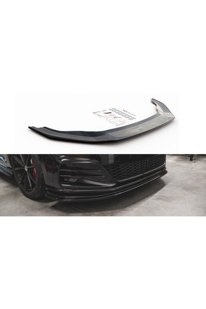 Maxton Design spoiler pod přední nárazník pro Volkswagen Golf GTI TCR Mk7 Facelift, černý lesklý plast ABS
