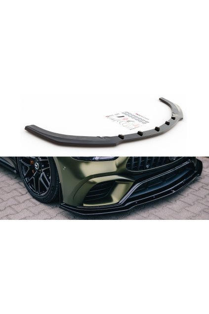 Maxton Design spoiler pod přední nárazník ver.2 pro Mercedes AMG GT 4 -Door Coupe GT 63S Aero, černý lesklý plast ABS