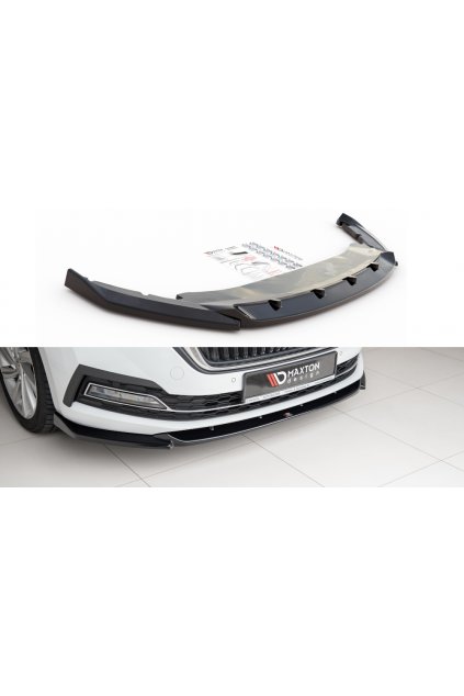 Maxton Design spoiler pod přední nárazník ver.1 pro Škoda Octavia Mk4, carbon-Look
