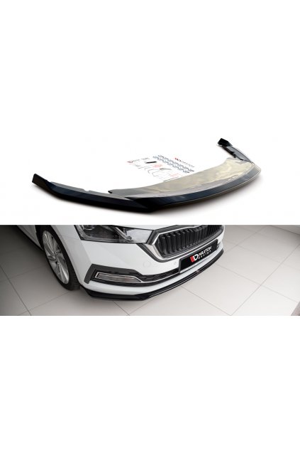 Maxton Design spoiler pod přední nárazník ver.2 pro Škoda Octavia Mk4, carbon-Look