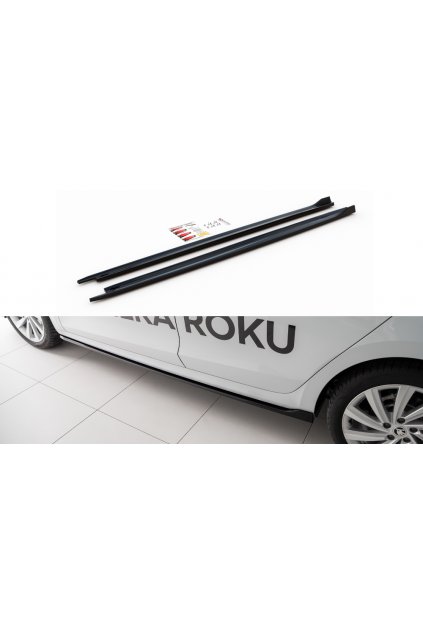 Maxton Design difuzory pod boční prahy ver.1 pro Škoda Octavia Mk4, carbon-Look