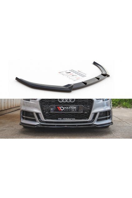 Maxton Design spoiler pod přední nárazník ver.3 pro Audi A3, S3 8V FL, carbon-Look